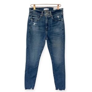 LOFT High Waist Skinny Ankle Raw Hem Jeans 26 2P NWT